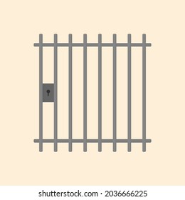 Jail Cell Bars Icon. Flat Design Vector Illustration Jail Cell Bars In Isolated Background.