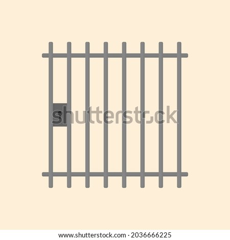 Jail cell bars icon. Flat design vector illustration jail cell bars in isolated background.