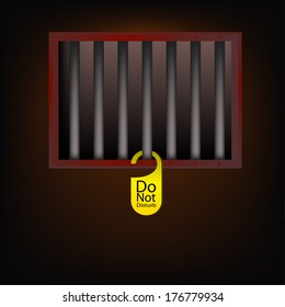 jail cell with Do not disturb  label