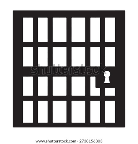 A jail cell door or gate. silhouette