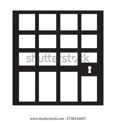 A jail cell door or gate. silhouette