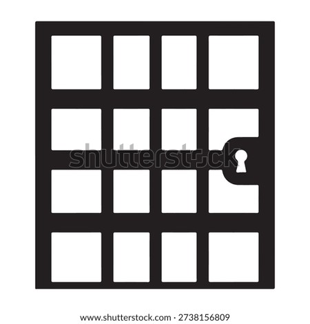 A jail cell door or gate. silhouette