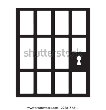 A jail cell door or gate. silhouette