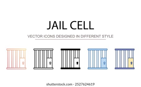 Jail Cell icon design with white background stock illustration