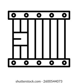 Jail Cell Vector Line Icon Design