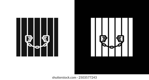 jail criminal prisioner icon line art vector