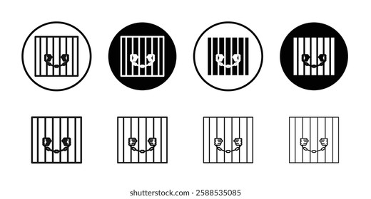 jail criminal prisioner icon line art vector