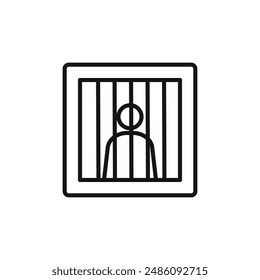 jail criminal prisioner icon logo sign vector outline