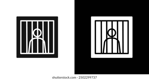 jail criminal prisioner icon logo set vector