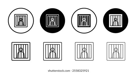 jail criminal prisioner icon logo sign set vector outline