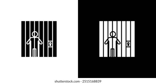 jail criminal prisioner icon Outline sign symbol set