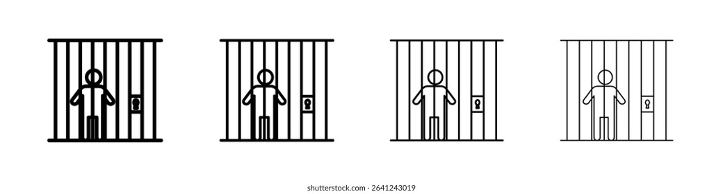 jail criminal prisioner icon Outline sign symbol set