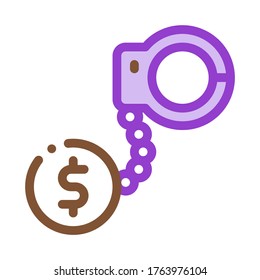 jail or freedom for money bail icon vector. jail or freedom for money bail sign. color symbol illustration