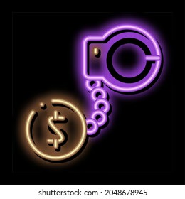 jail or freedom for money bail neon light sign vector. Glowing bright icon jail or freedom for money bail sign. transparent symbol illustration