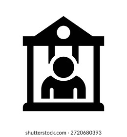 Gráfico de Vector de ilustración de icono de glifo de cárcel. Gráfico simple del Vector de la ilustración del elemento, conveniente para el App, los Sitios web, y las presentaciones aisladas en el fondo blanco