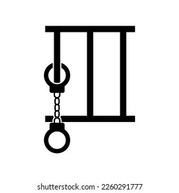 Diseño de iconos de la cárcel y las esposas. aislado de fondo blanco. ilustración vectorial