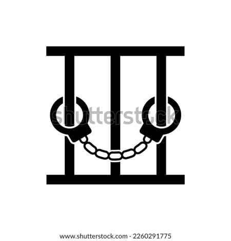 Jail and handcuffs icon design. isolated on white background. vector illustration