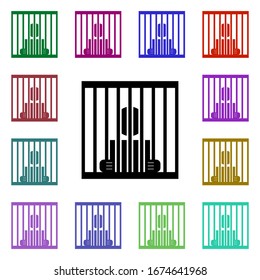 Jail, human multi color style icon. Simple glyph, flat vector of peace and humanrights icons for ui and ux, website or mobile application