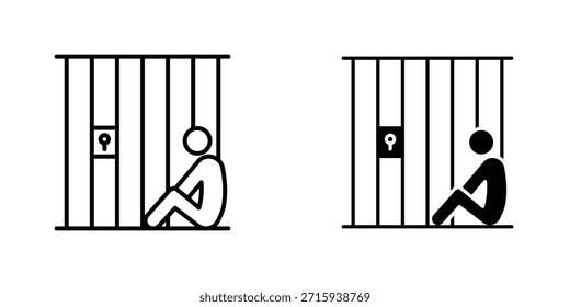 Design-Kollektion für Gefängnissymbole. Vektorzeichen und Symbol für UI-Designs