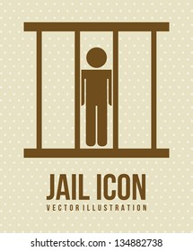 jail icon over beige background. vector illustration