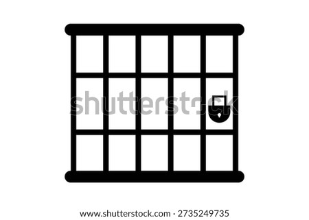 jail icon, prison icon, vector illustration of an old prison window icon.