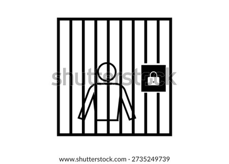 jail icon, prison icon, vector illustration of an old prison window icon.