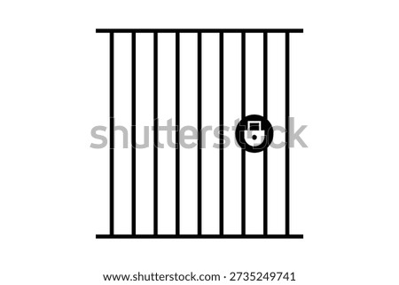 jail icon, prison icon, vector illustration of an old prison window icon.