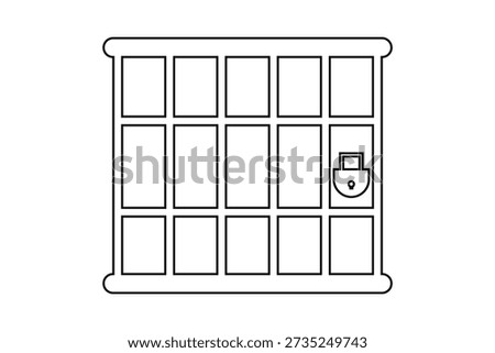 jail icon, prison icon, vector illustration of an old prison window icon.