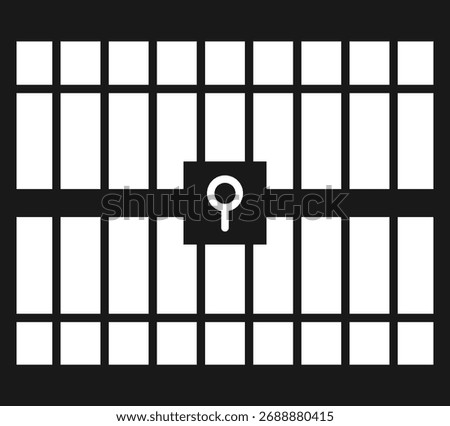 jail icon set. Jails cell symbol