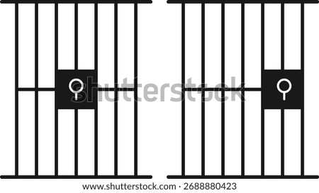 jail icon set. Jails cell symbol