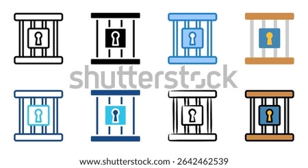 Jail icon set multiple style collection 
