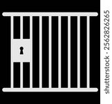 Jail icon. Jail sign symbol vector illustration in flat style. Prison icon. Pound symbol. Cage sign.