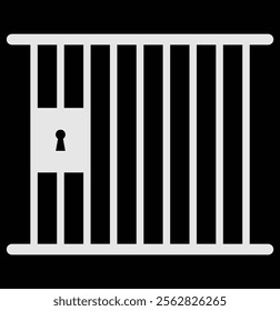 Jail icon. Jail sign symbol vector illustration in flat style. Prison icon. Pound symbol. Cage sign.
