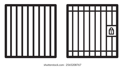 Jail icon . Jail sign symbol vector illustration. Jail icon vector set illustration. prison icon. 