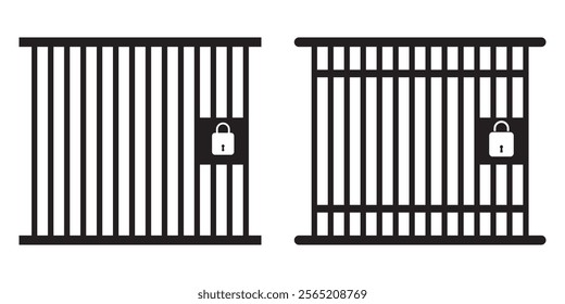 Jail icon . Jail sign symbol vector illustration. Jail icon vector set illustration. prison icon. 