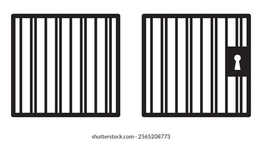 Jail icon . Jail sign symbol vector illustration. Jail icon vector set illustration. prison icon. 