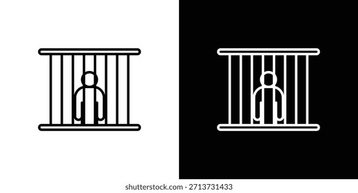 Icono de la cárcel. Símbolo plano simple. Ilustración de pictograma de contorno negro perfecto