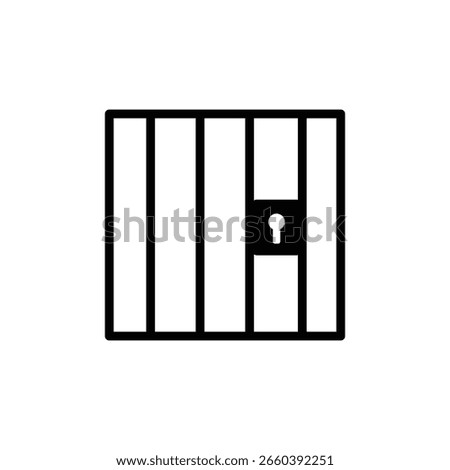 Jail icon symbol vector. Gaol Doors, Detention Bars and Security Lockup Symbols