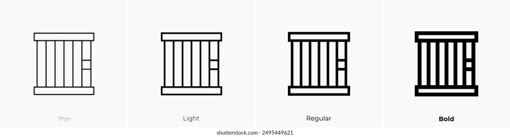 jail icon. Thin, Light Regular And Bold style design isolated on white background