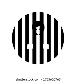 Icono de cárcel en estilo plano de moda para el diseño del logotipo de su sitio web, logotipo, aplicación, interfaz de usuario. Ilustración del vector, EPS