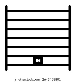 Design vetorial de ícone de prisão. Sinal de prisão. Símbolo vetorial de design de ícone de prisão isolado no fundo branco. Gaiola de metal com barras e fechadura. Ícone da justiça criminal. 