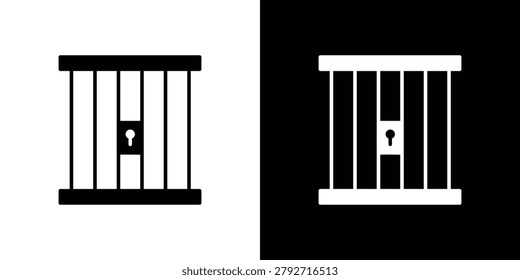 Jail icon vector flat symbol, glyph sign. icon concept illustration