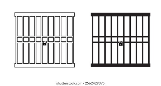 Jail Icon Vector. Guilty icon black style illustration Vector