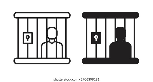 Ilustração vetorial do ícone de prisão. Design plano. Símbolos de vetor de design gráfico.