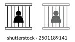 Jail icon vector isolated on white background, logo concept of Jail sign on transparent background, black filled symbol	