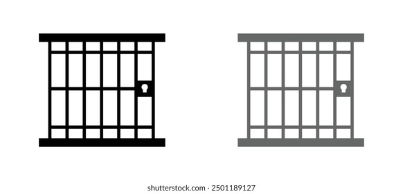 Gefängnis-Symbol, Vektor einzeln auf weißem Hintergrund, Logo-Konzept des Gefängniszeichens auf transparentem Hintergrund, schwarz gefülltes Symbol	