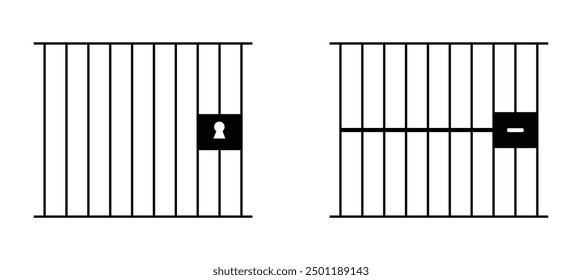 Jail icon vector isolated on white background, logo concept of Jail sign on transparent background, black filled symbol	