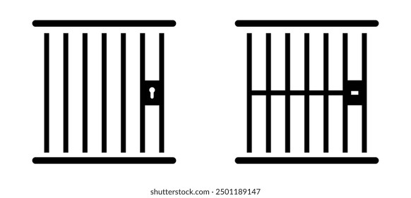 Jail icon vector isolated on white background, logo concept of Jail sign on transparent background, black filled symbol	