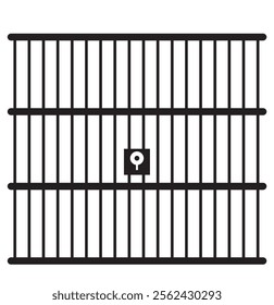 Jail icon vector isolated on white background, logo concept of Jail sign on transparent background, black filled symbol