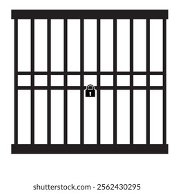 Jail icon vector isolated on white background, logo concept of Jail sign on transparent background, black filled symbol